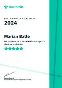 Certificado excelencia Doctoralia Pensaments 2024